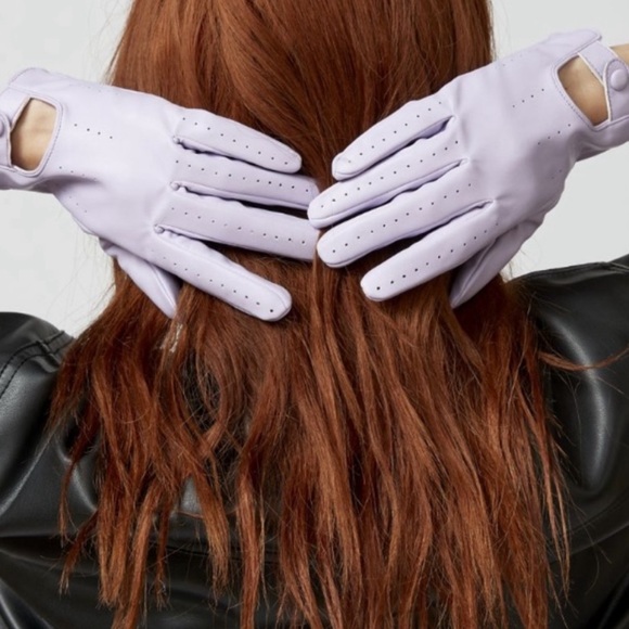 Urban Outfitters purple Faux Leather Moto Gloves - Picture 3 of 8